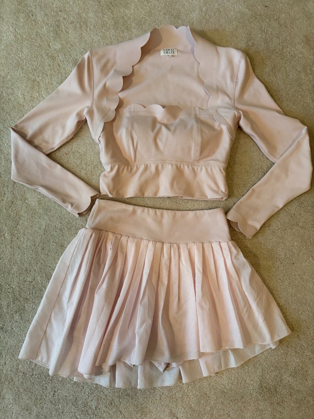 Cocolillys Scalloped Sports Bra and Skirt Set